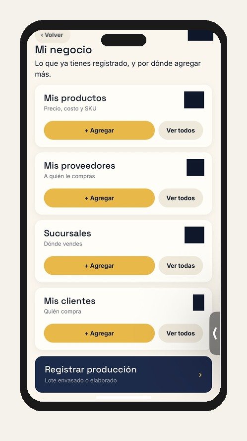 Catálogo de productos visto en el celular